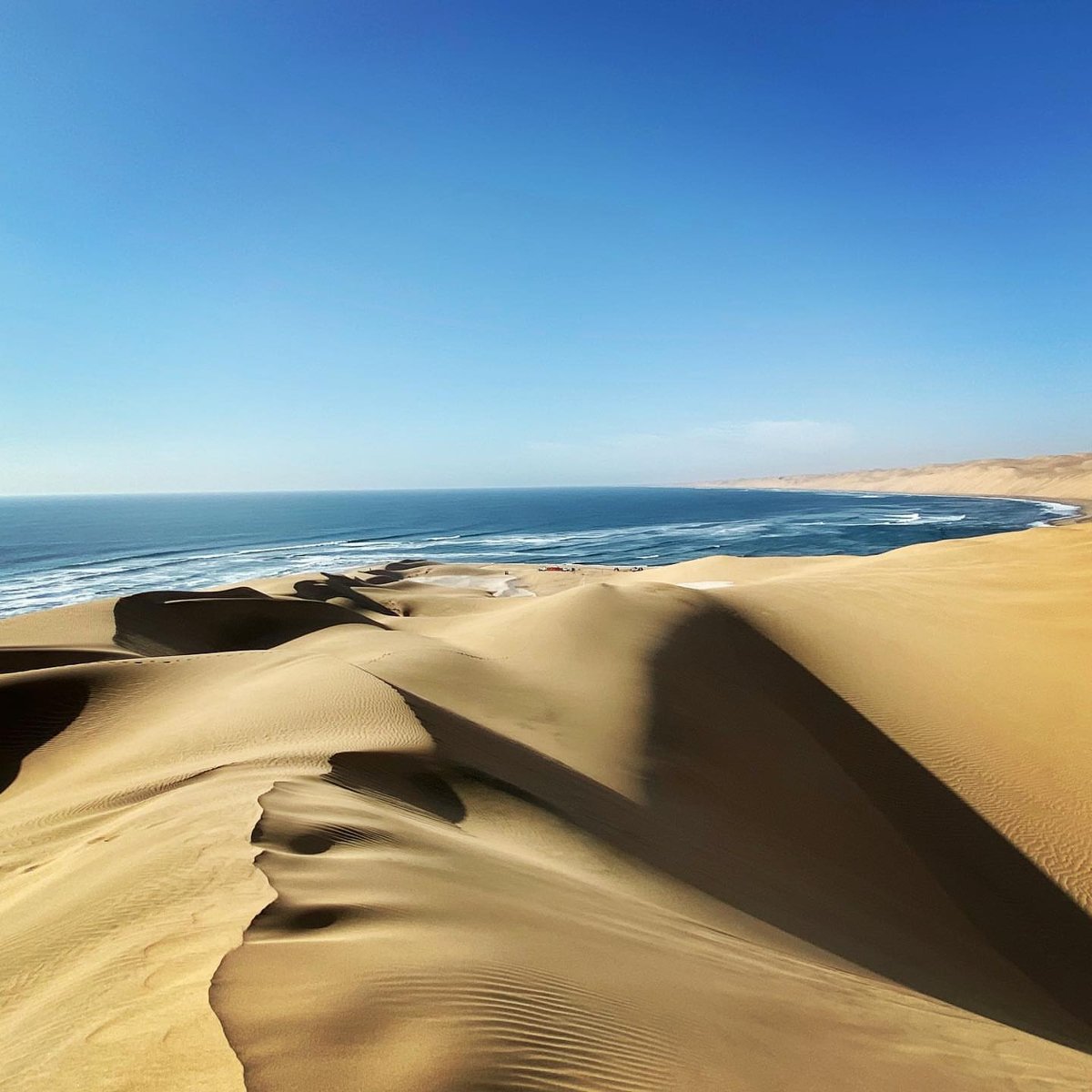 Sand dunes of the Namib meet the Atlantic